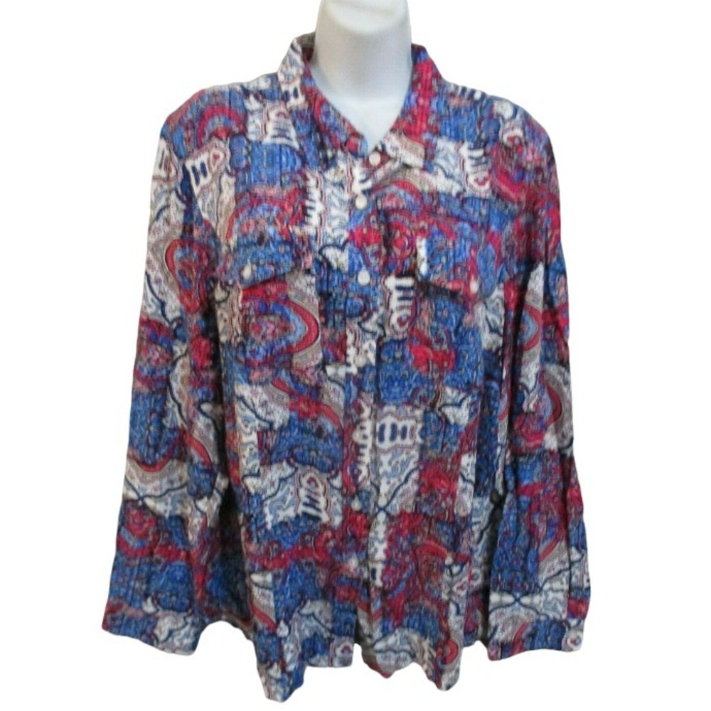 Jones New York Sport Woman Shirt Plus Size 1X Bright Print NWT